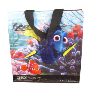 Tesco Kim duch ถุงช้อปปิ้งขนาดกลางทอ PP ลายการ์ตูนเงาใช้ในชีวิตประจำวันแบบพับได้ - Product Image 2