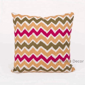 Custom Made <b>Indian</b> <b>Cushion</b> Covers Decorative Throw Pillow Covers 18 x 18, Hand Embroidered Wholesale Throw Pillowcase - Product Image 4