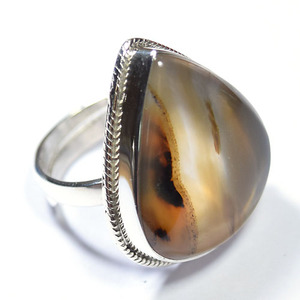 Latest Silver Jewelry Montana Agate Gemstone Ring Wholesale - Product Image 2