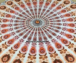 Serviette de plage, tapis de pique-nique, tapis rond hippie à motif mandala ombré, 100 % coton, décoration intérieure, fait à la main par des consignateurs indiens - Product Image 5