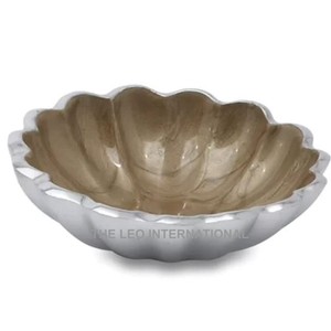 Enamel Color Luxury Shape Design <b>Decorative</b> Bowl Aluminum Metal <b>Kitchen</b> Dining Table <b>Accessories</b> Bowl - Product Image 1