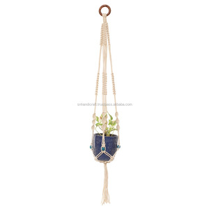 Vintage Macramé Cintre De Plante Pot De Fleur Jardin Support Jambes Corde Suspendue - Product Image 3
