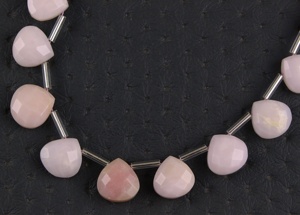 Magnifique pierre opale rose naturelle lisse en forme de cœur, perles de Briolette de qualité supérieure, fabrication de bijoux faits à la main - Product Image 4