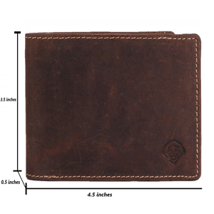 <b>Indian</b> Manufactured Vintage Genuine Leather Mens Wallet with Card Holder Coin Pocket and Cash Compartment Available For Sale - Product Image 5
