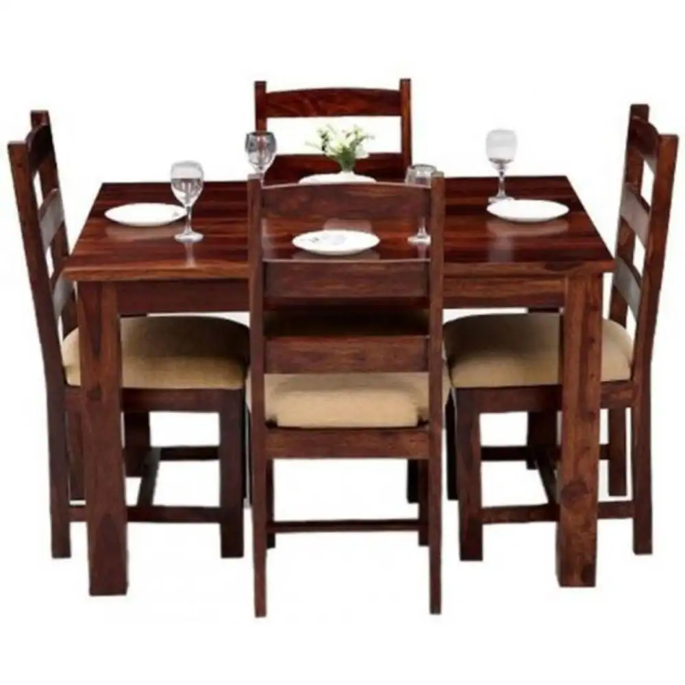 Moderno lusso vintage antico royal soggiorno solido sheesham tavolo da pranzo decorativo in legno con sei posti