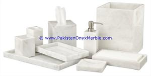 Ziart ชุดจานสบู่หินอ่อนสีขาวชุดอุปกรณ์อาบน้ำ - Product Image 4