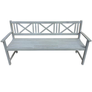 Banco de jardín de teca maciza para exteriores, juego de muebles de madera hechos a mano de Indonesia - Product Image 2