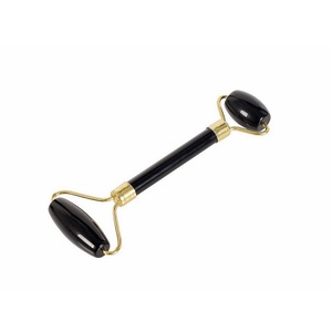 Chất lượng cao massage con lăn màu đen <span class=keywords><strong>Tourmaline</strong></span> đá mặt Massage tinh thể con lăn sản phẩm trên khuôn mặt Con lăn 4 đến 5 inch bán buôn - Product Image 1