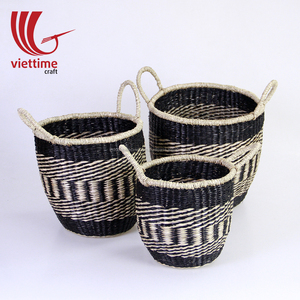 Handwoven Vietnam Seagrass Bolga <b>Baskets</b> for Laundry and Storage Wholesale - Product Image 6