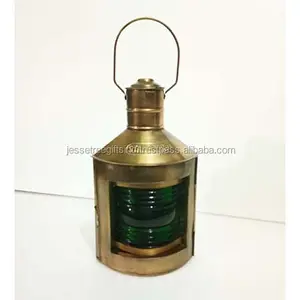 Metal Sheet & Clear Glass Nautical Hanging Lantern With Antique Brass Finishing Round Shape Fancy Design For Home Decoration