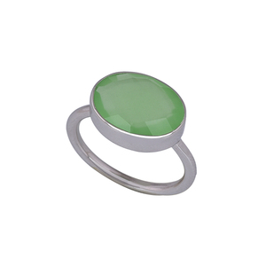 10X14mm genuino verde Prehnita Calcedonia anillo de piedras preciosas sólido 925 plata esterlina venta al por mayor joyería fabricación CASA DE PLATA - Product Image 2