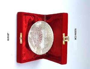 Hot Selling Silver Plated Brass <b>Bowl</b> with Emboss in a <b>Red</b> Velvet Box Serving <b>Bowl</b> Brass <b>Bowl</b> With Silver Plating - Product Image 4