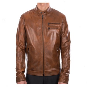 Veste de moto de style motard classique en cuir d'agneau véritable souple vêtements de sport imperméables veste en cuir véritable à la mode - Product Image 1