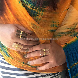 18K Plating Delicate Diamond Shape Multi-Stone Gemstone Cocktail <b>Ring</b> Fashionable Wedding & Children's Party Gift Alloy - Product Image 4