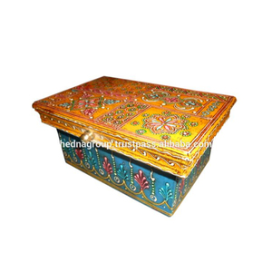 Indio pintado a mano caja de joyería de madera y caja de regalo - Product Image 1