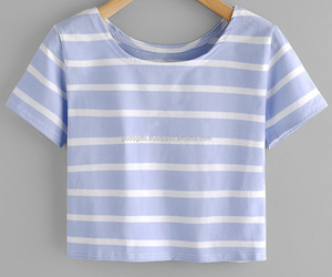 เสื้อยืดคอกลมสำหรับผู้หญิง,เสื้อยืดคอกลมสั่งทำสีขาวล้วนผ้าฝ้ายคอกลมสำหรับลำลองคอลูกเรือ - Product Image 4