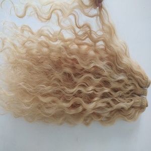 Ndian-Cabello Humano rubio rizado, recolectado de cutículas de cabello crudo de un solo donador, alinea el cabello virgen rizado sin piojos ni NITs - Product Image 2