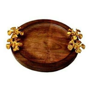 Plateau de service en bois d'acacia avec poignée plats en table présentation fait à la main personnalisé élégant bol en bois d'acacia naturel fantaisie - Product Image 1