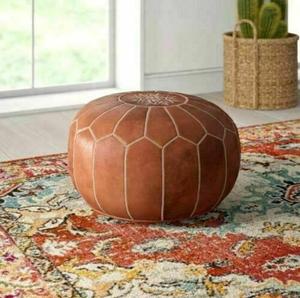 High Quality Leather Pouf Leather Pouffe - Product Image 1