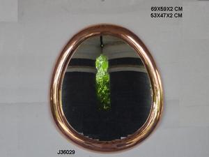 Marco de espejo de Metal de oro rosa de forma ovalada disponible en todos los tamaños y estilos Decoración de pared Espejo de Metal Marco de decoración del hogar - Product Image 4