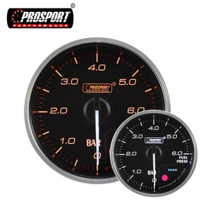 60mm étanche led affichage 6 bar jauge de pression de carburant presse mètre avec lentille transparente et jante en aluminium 12v pour véhicule auto voitures - Product Image 1