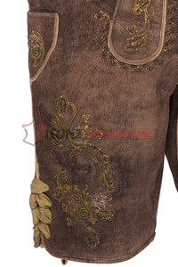 Trachten Goat Split Suede Leather High Quality Lederhosen for Oktoberfest Traditional Hosen German Clothes - Product Image 4