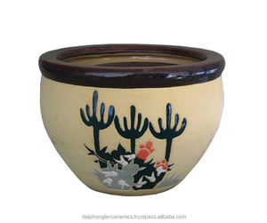 Juego de 3 macetas de cerámica esmaltada, varios tamaños, patrón único para maceta al aire libre, decoración de jardín para el hogar, macetas de arcilla para vivero - Product Image 4