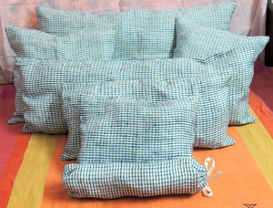 100% Flax <b>Linen</b> Handmade Jacquard Rectangular <b>Cushion</b> <b>Cover</b> Check Design - Product Image 3