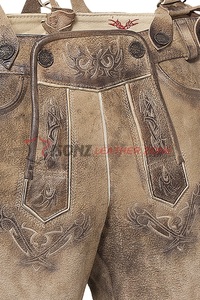 Genuine Suede <b>Leather</b> <b>Short</b> Lederhosen <b>Men</b> Bavarian Outfit Oktoberfest Costume Oktoberfest Trachten - Product Image 2