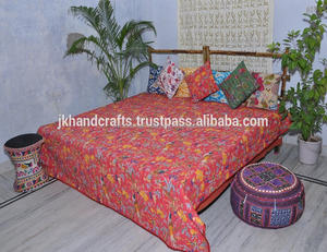 ผ้าคลุมเตียงพิมพ์ลาย Kantha ใหม่ของนกในอินเดียทำด้วยมือ - Product Image 1