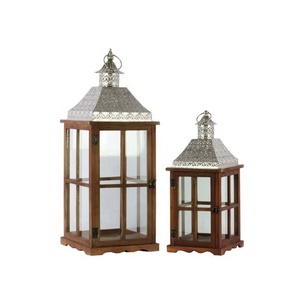 Nuevo único hogar decorativo madera Metal vela linterna Simple elegante alternativa para boda y decoración de Navidad - Product Image 3