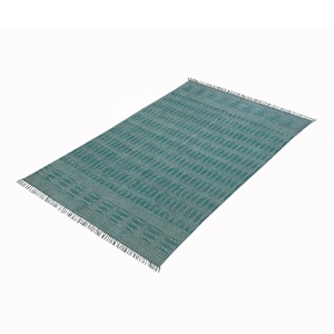 Vente en gros de tapis imprimé en bloc fait à la main en coton 5x8 pieds tapis de sol grande taille tissé à la main Dhurrie. - Product Image 2