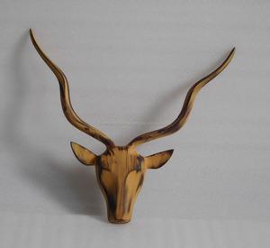 Décoration murale en forme de tête d'animal sculptée, pour la maison et les restaurants, qualité supérieure, fabriquée par un fabricant indien. - Product Image 2