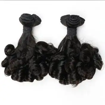 best quality Indian half straight half curl Indian human hair weft