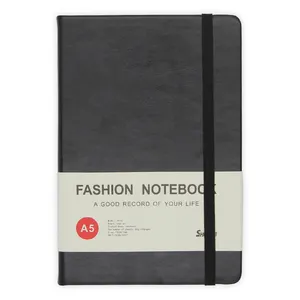Soft cover dagboek met elastische band en bookmark PU A5 leer gebonden notepad