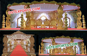 Mandap de Madera con Diseño Paisley para Bodas, Pilares de Transporte, Mandap Elegante de Madera, Decoración para Bodas Indias en EE. UU., Accesorios y Montaje, Nueva York - Product Image 5