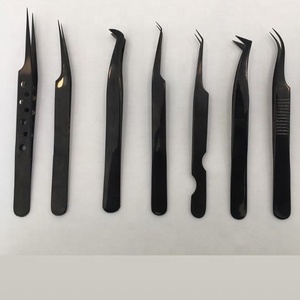 Vente chaude Noir Plasma Extension De Cils Pince À Épiler Volume Personnalisé Avec Logo Privé Vente En Gros Ensemble De Pinces À Épiler - Product Image 1