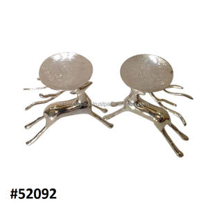 Silver Finishes Reindeer Antler Decor Candle <b>Holder</b> for Home Decoration - Product Image 5