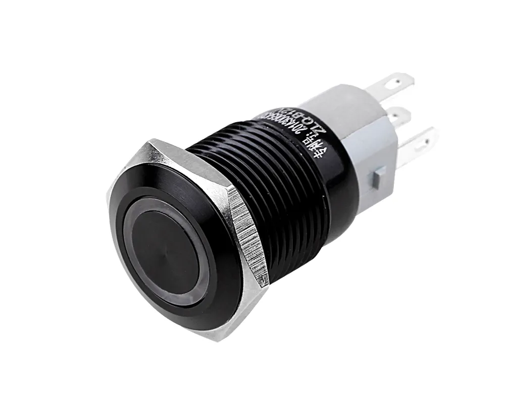 16mm 12V LED de Metal iluminado momentáneo o interruptor de botón de bloqueo automático