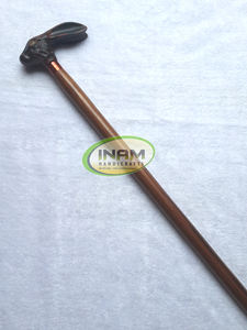 Bastón plegable de madera de estilo vintage con mango de conejo de latón, bastón para caminar de madera con mango de conejo de diseño - Product Image 2