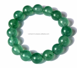 สร้อยข้อมือลูกปัดอัญมณี12มม. สีเขียว Aventurine กำไลยืดได้หินคริสตัลบำบัดธรรมชาติสร้อยข้อมือลูกปัดแฟชั่น - Product Image 1