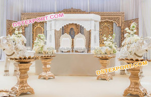 Mastani-Mandap de boda de seis pilares, conjunto de mandril blanco, nuevo diseño - Product Image 2