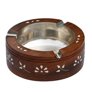 Handmade Wooden <b>Ashtray</b> Round of Cigarette for Smoking - Product Image 1
