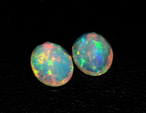 Atractivo ópalo etíope piedra preciosa corte ovalado facetado ópalo par juego de piedras preciosas de color para hacer joyas - Product Image 4