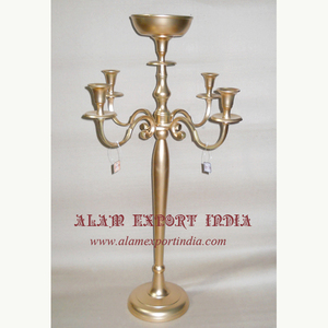 ALAM Candélabres suspendus originaux en aluminium cristal plaqué or de haute qualité pour les décorations de fêtes et de mariage - Product Image 5