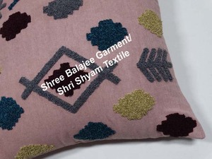 Balajee Hand-Woven 100% Cotton Eco-Friendly Square <b>Cushion</b> Cover Rozelle Embroidered Pattern Nonwoven Technique for Home Hotel - Product Image 3