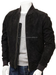 Personalizado de cuero genuino de gamuza negro MA-1 vuelo Bomber Chaqueta Hombre - Product Image 3
