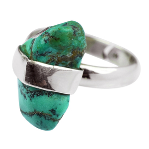 Anillo de plata de primera ley con forma rugosa para mujer, sortija, plata esterlina 925, turquesa, plata esterlina 925 - Product Image 3