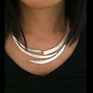 Silver Handmade Ladies Fashion Short Choker <b>Statement</b> <b>Jewelry</b> Women Necklaces - Product Image 2