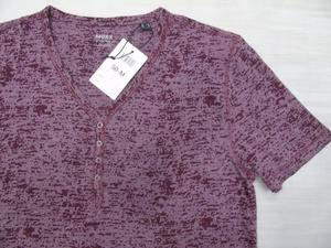 Premium Quality Leftover Clothing Branded <strong>Labels</strong> Men's Shorts Sleeve V-Neck Cotton Button Placket T Shirts Bangladeshi Stock Lot - Product Image 4